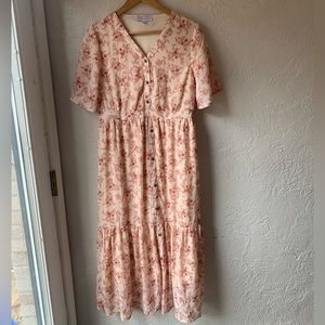 Piper and Scoot Cottagecore Prairie Floral Maxi Dress
